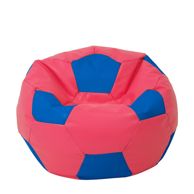 Fotoliu puf Extra Ball - imitatie piele - roz/albastru