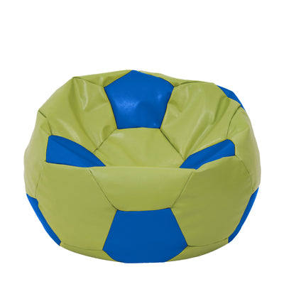 Fotoliu puf Extra Ball - imitatie piele - verde/albastru