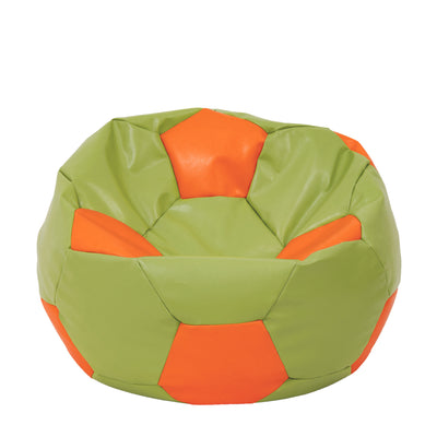 Fotoliu puf Extra Ball - imitatie piele - verde/portocaliu