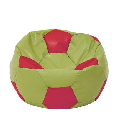 Fotoliu puf Extra Ball - imitatie piele - verde/rosu