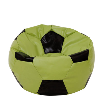 Fotoliu puf Extra Ball - imitatie piele - verde/wenge