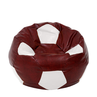Fotoliu puf Extra Ball - imitatie piele - bordo/alb