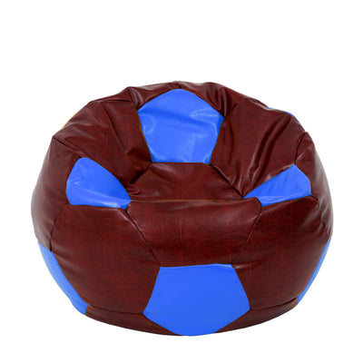 Fotoliu puf Extra Ball - imitatie piele - bordo/albastru