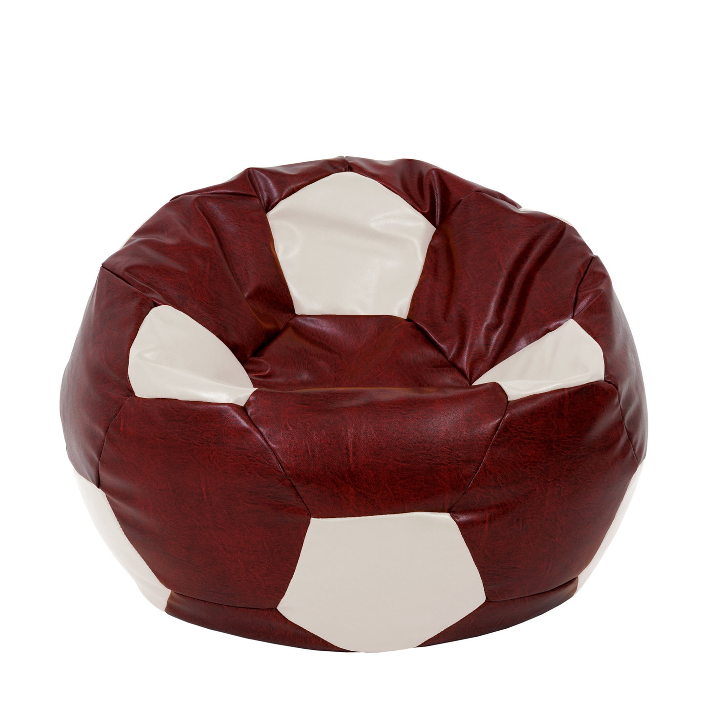Fotoliu puf Extra Ball - imitatie piele - bordo/crem