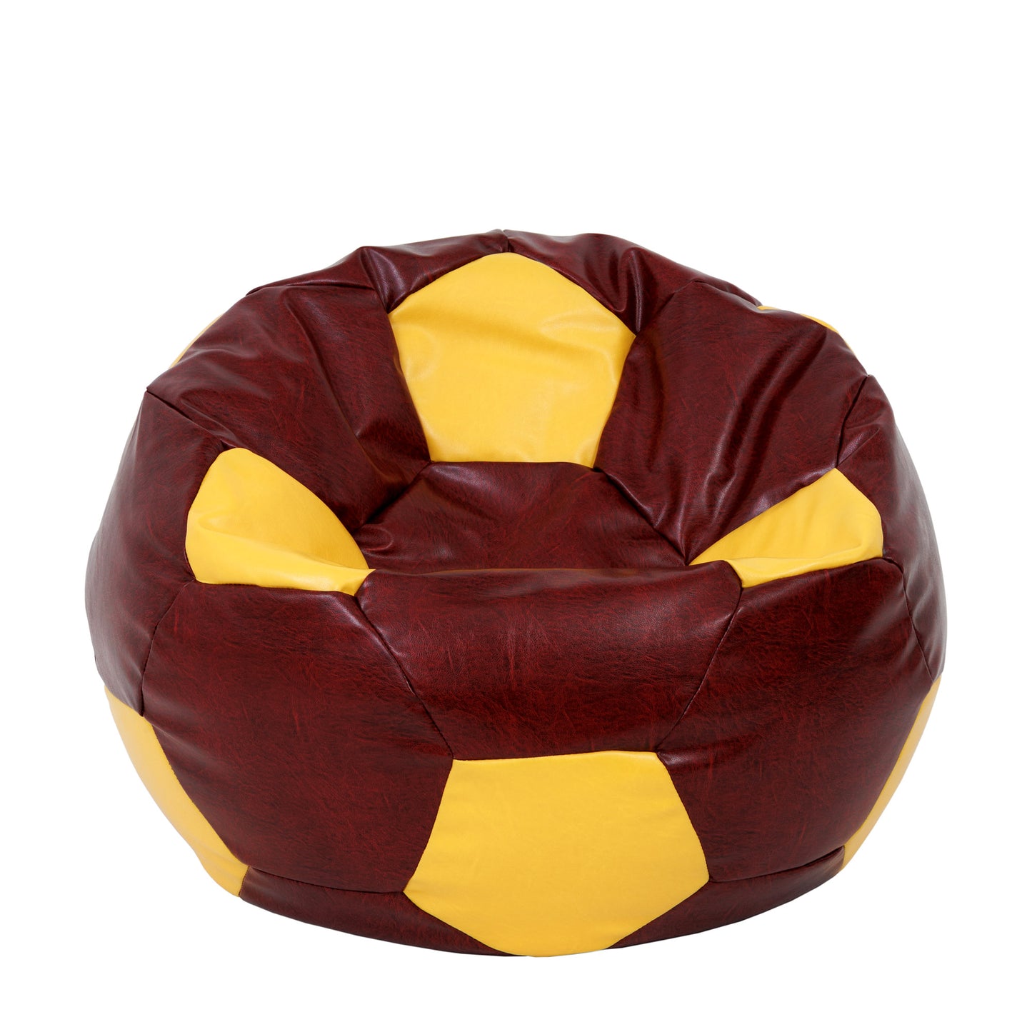 Fotoliu puf Extra Ball - imitatie piele - bordo/galben