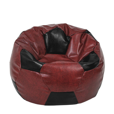 Fotoliu puf Extra Ball - imitatie piele - bordo/negru
