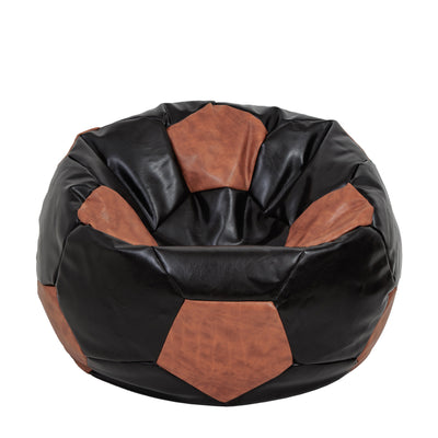 Fotoliu puf Extra Ball - imitatie piele - wenge/coniac