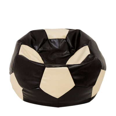 Fotoliu puf Extra Ball - imitatie piele - wenge/crem