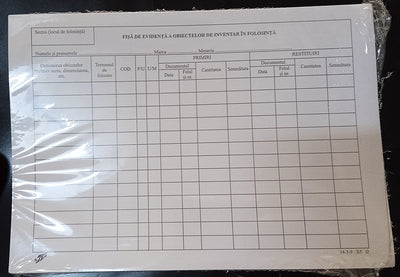 Fisa de evidenta a obiectelor de inventar A5