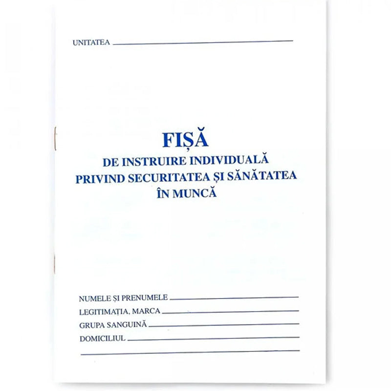 Fisa securitate si sanatate in munca SSM