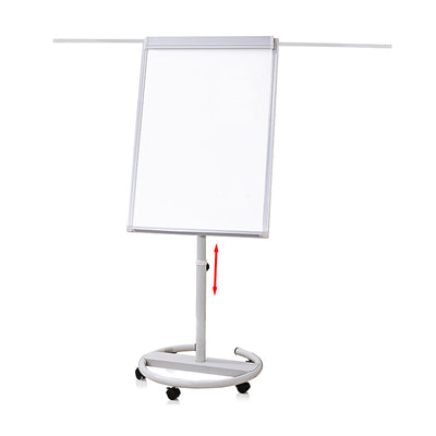 Flipchart magnetic cu brate extensibile, suport mobil rotund cu 5 roti 70 x 100 cm EVOffice