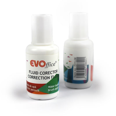 Fluid corector cu pensula pe baza de apa 20 ml EVOffice