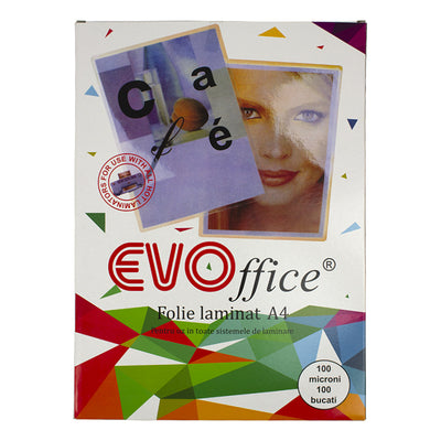 Folie laminat A4 (216*303 mm) 100 microni 100 coli/top EVOffice