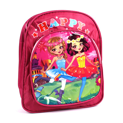Ghiozdan prescolari 27*24*8 cm 2 fermoare Happy - fete