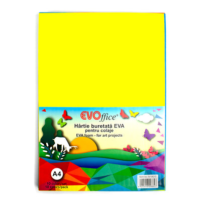 Hartie buretata, 10 culori/set EVOffice