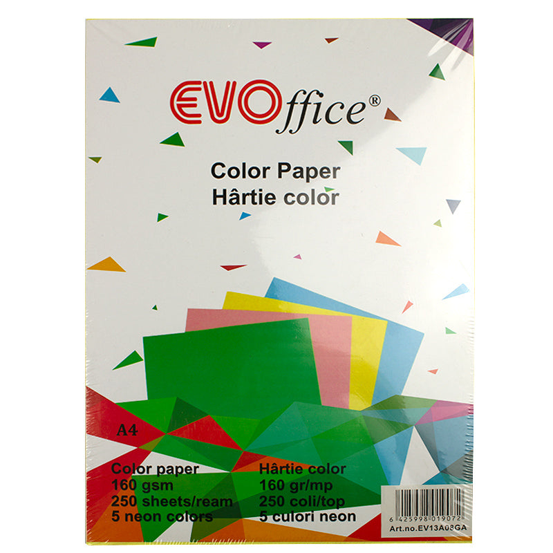 Carton galben pastel A4, 160 g/mp, 250 coli/top Evoffice