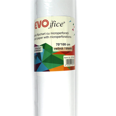 Hartie flipchart 70*100cm, velina, 70 gr/mp, 50 coli/set EVOffice