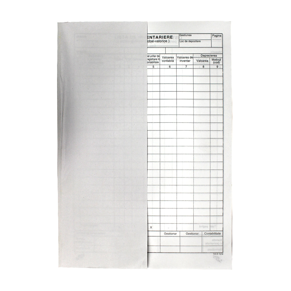 Lista inventariere vertical A4, 100 file