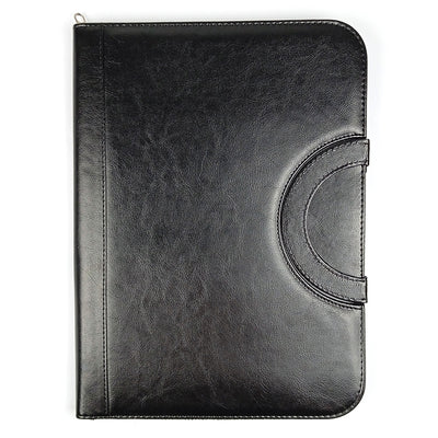 Mapa imitatie piele neagra manere pliabile si fermoar A4 (330*250*27mm) EVOffice