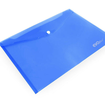 Mapa plastic A4, 160 microni, capsa EVOffice - albastru transparent