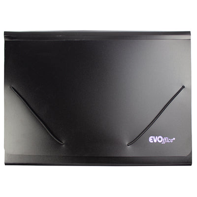 Mapa plastic A4 cu burduf  35 mm, 13 compartimente cu index EVOffice - negru