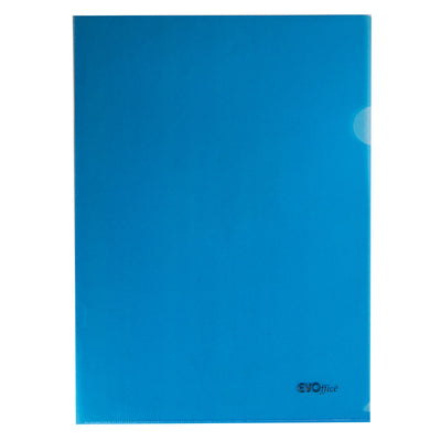 Mapa plastic transparent albastru, A4 120 microni, 50 buc/set EVOffice