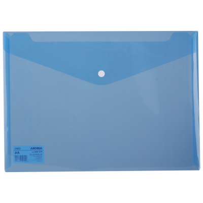 MAPA PLASTIC CU BUTON A4 ALBASTRA DELI