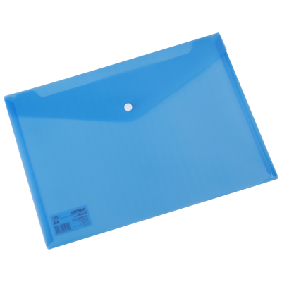 MAPA PLASTIC CU BUTON A4 ALBASTRA DELI