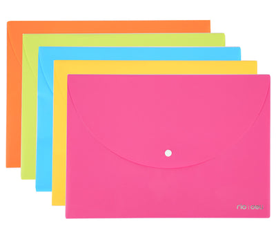 MAPA PLASTIC CU BUTON A4 DIV. CULORI NEON DELI