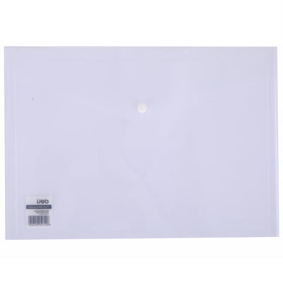 MAPA PLASTIC CU BUTON A4 TRANSPARENTA DELI