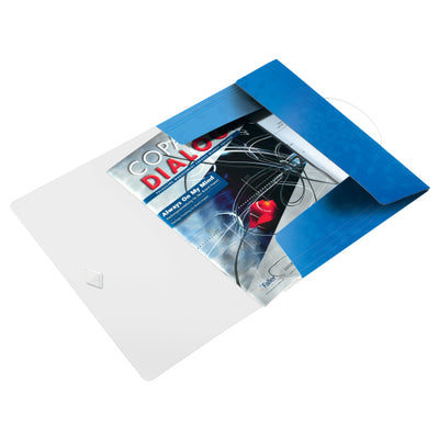 MAPA PLASTIC CU ELASTIC ALBASTRU METALIZAT WOW LEITZ
