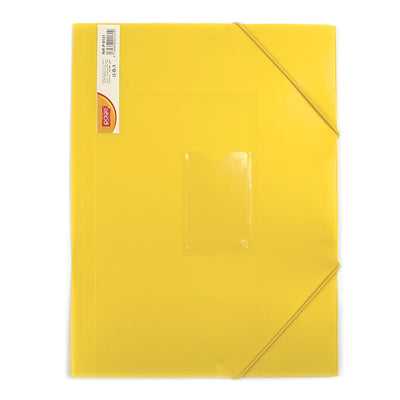 Mapa plastic rigid A4 (318*237mm) cu elastic si buzunar carte vizita - galben