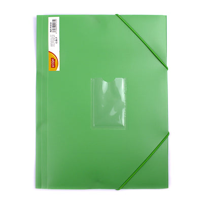 Mapa plastic rigid A4 (318*237mm) cu elastic si buzunar carte vizita EVOffice -verde