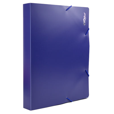 Mapa plastic rigid cu elastic si burduf 40 mm albastru EVOffice
