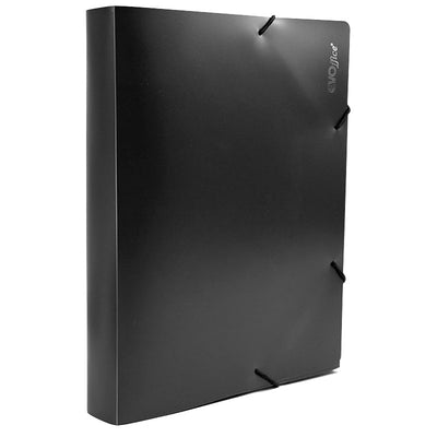 Mapa plastic rigid cu elastic si burduf 40 mm negru EVOffice