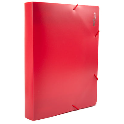 Mapa plastic rigid cu elastic si burduf 40 mm rosu EVOffice