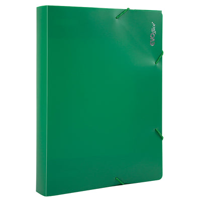 Mapa plastic rigid cu elastic si burduf 40 mm verde EVOffice
