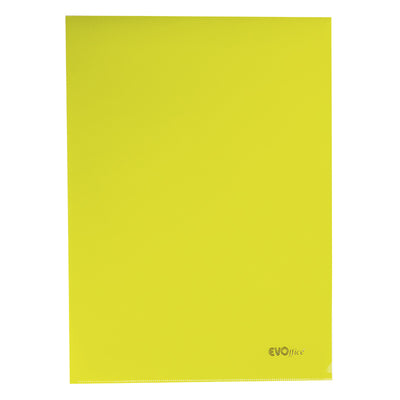 Mapa plastic transparent galben, A4 120 microni, 50 buc/set EVOffice