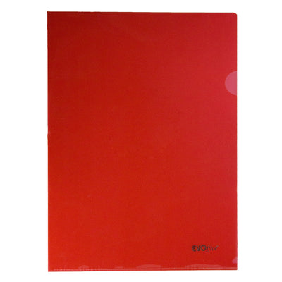 Mapa plastic transparent rosu, A4 120 microni, 50 buc/set EVOffice