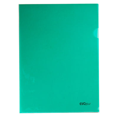 Mapa plastic transparent verde, A4 120 microni, 50 buc/set EVOffice