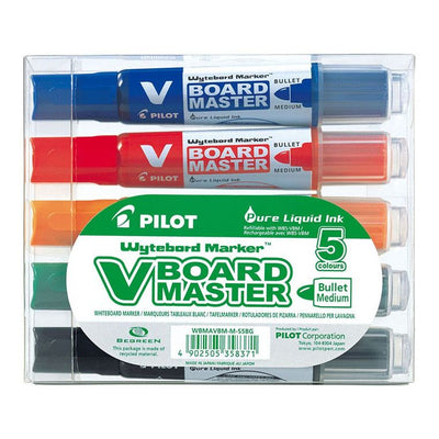 MARKER WHITEBOARD 5/SET 6MM VARF ROTUND VBOARD PILOT