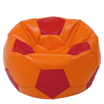 Fotoliu puf Mega Ball - imitatie piele - portocaliu/rosu