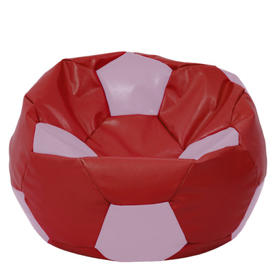 Fotoliu puf Mega Ball - imitatie piele - rosu/mov