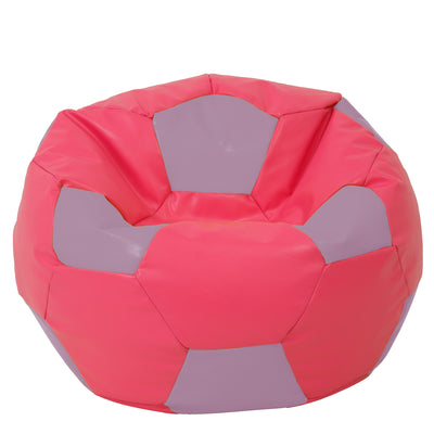 Fotoliu puf Mega Ball - imitatie piele - roz/mov