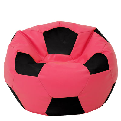 Fotoliu puf Mega Ball - imitatie piele - roz/negru
