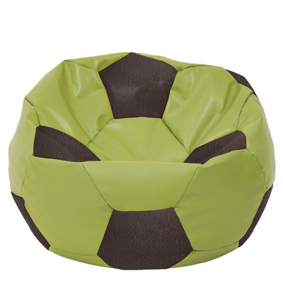 Fotoliu puf Mega Ball - imitatie piele - verde/maro