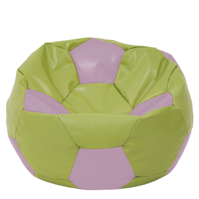 Fotoliu puf Mega Ball - imitatie piele - verde/mov