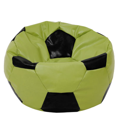 Fotoliu puf Mega Ball - imitatie piele - verde/negru