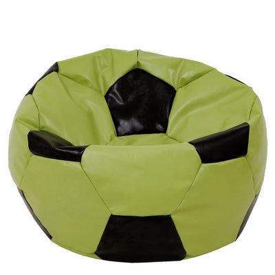 Fotoliu puf Mega Ball - imitatie piele - verde/wenge