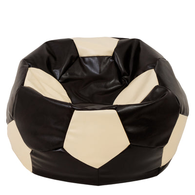 Fotoliu puf Mega Ball - imitatie piele - wenge/crem